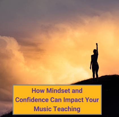 music teacher showing confidence