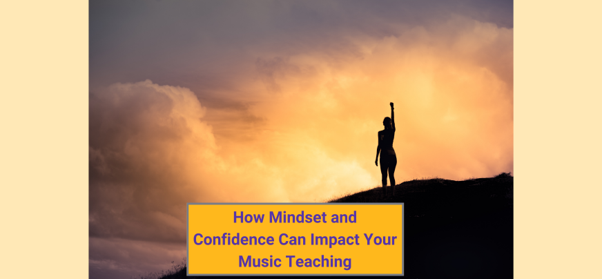 music teacher showing confidence